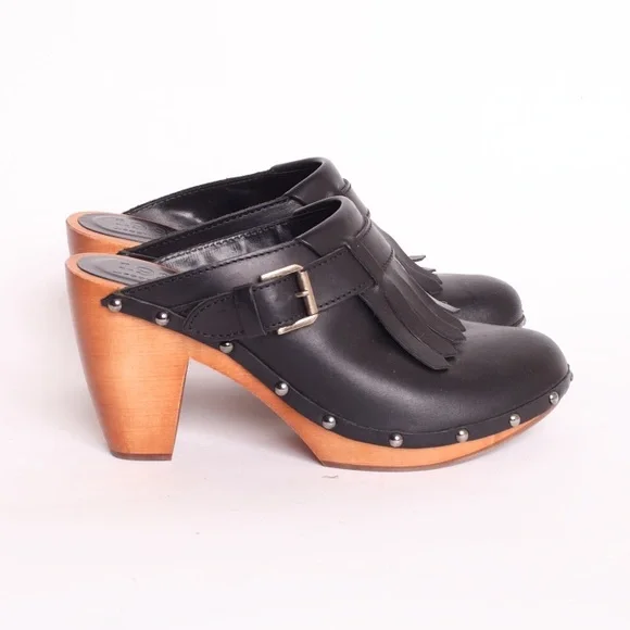 SOLD Madewell 1937 Wood Clogs Leather Kiltie US 8 - Picture 3 of 8